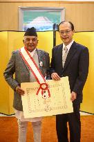 Order of the Rising Sun awarded to Nepali leader Ram Chandra Paudel